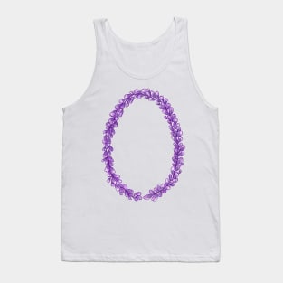 Lavender Letter O Hand Drawn in Watercolor and Ink Tank Top